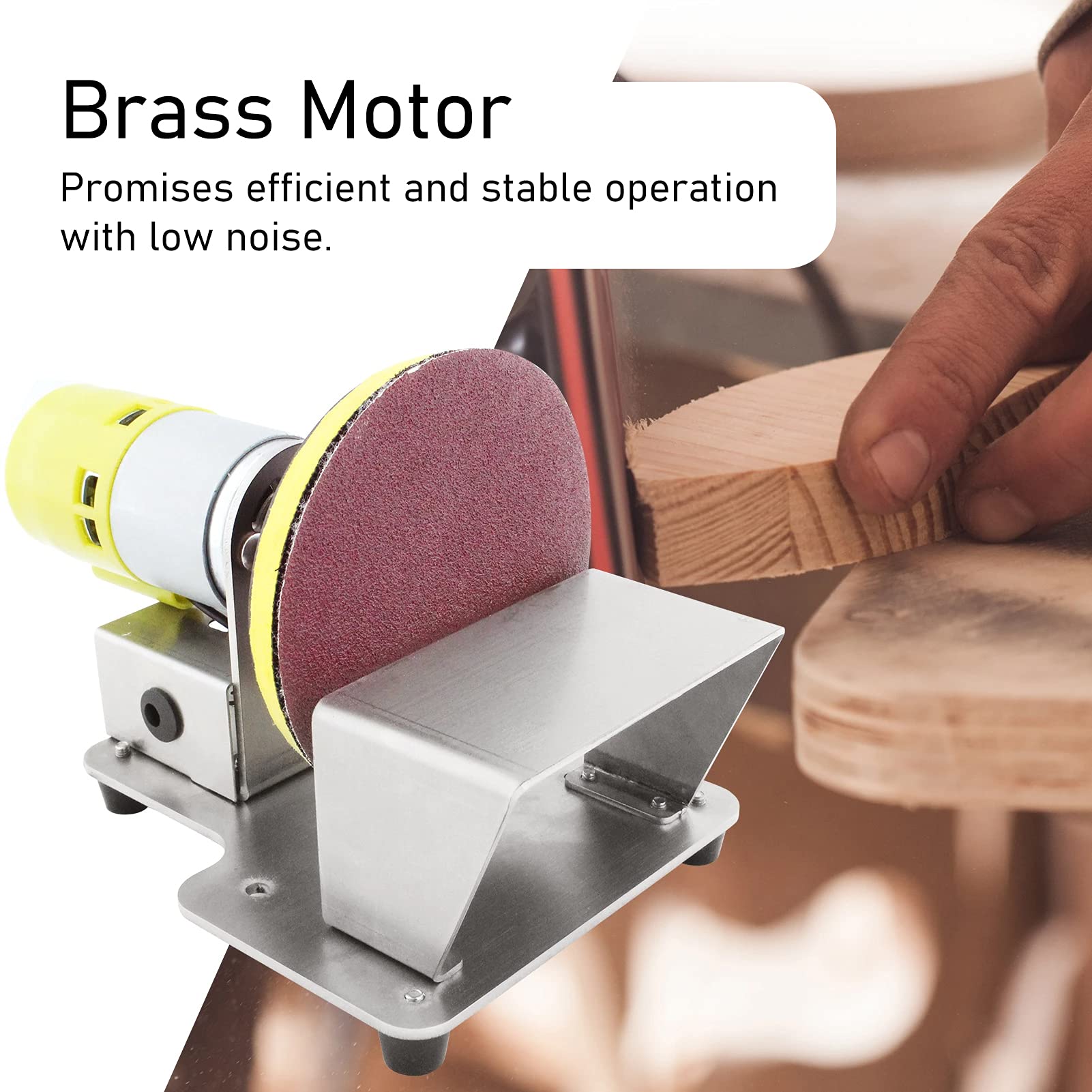 FTVOGUE Pulidora Lijadora Amoladora de Disco Eléctrica de 3 Pulgadas con Motor de Latón 6000 Rpm para Madera Plástico Vidrio Piedra Metal (Enchufe de la UE)
