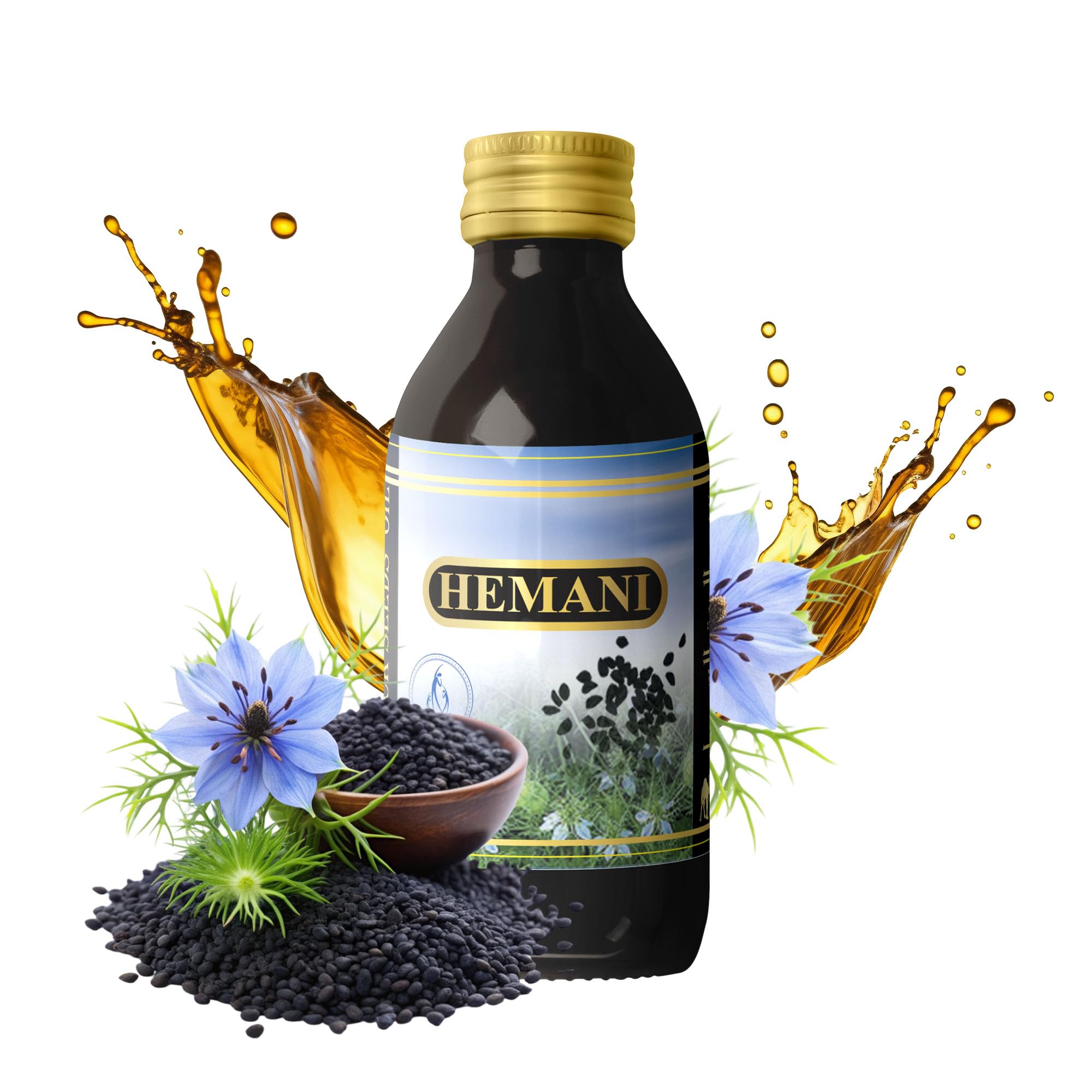 Hemani Black Seed Oil 125 ML - 4 FL OZ - First Cold Pressed - Alcohol Free - Solvent Free - Immunity Booster - Black Cumin Seed Oil from 100% Halal