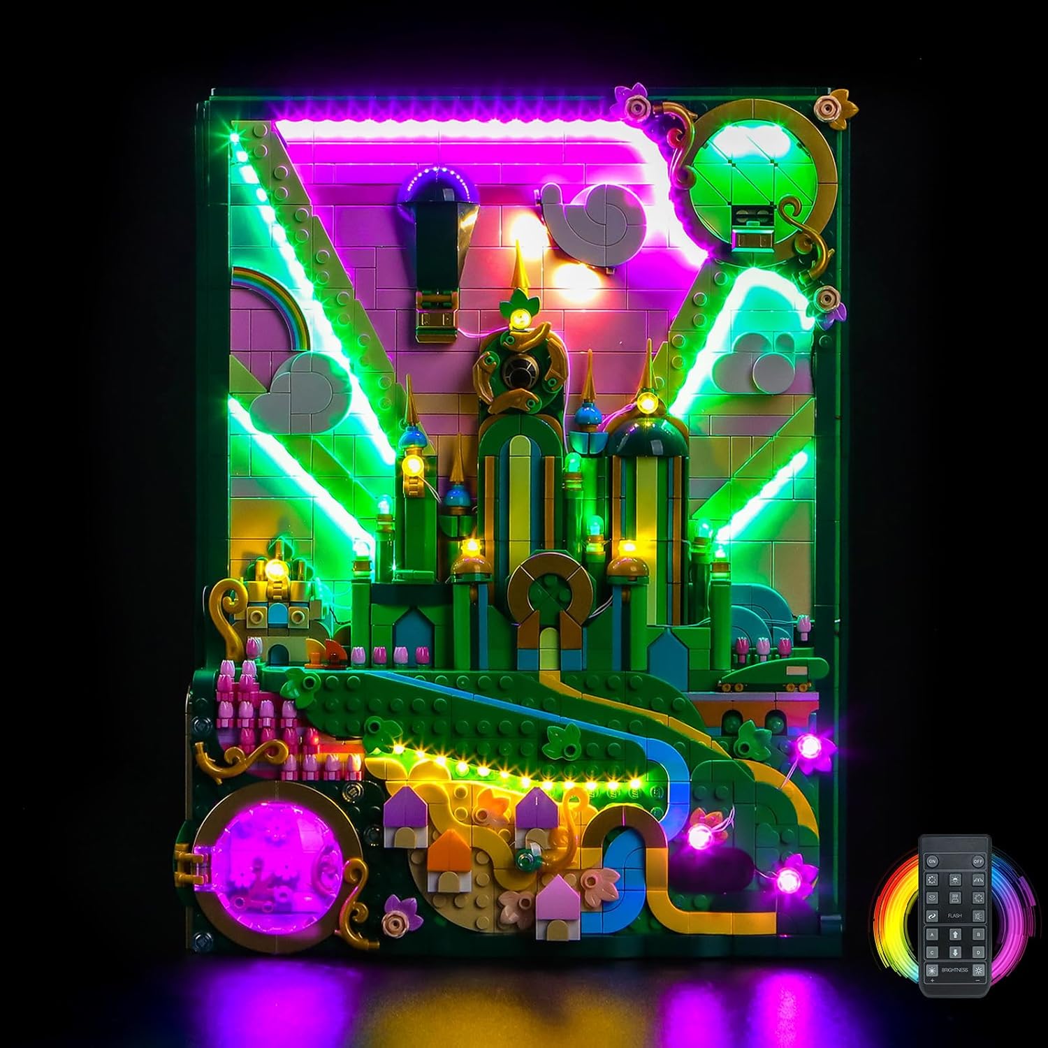 Light kit Compatible with Lego 75685 Emerald City Wall Art Decoration - No Model Only Light, LED Lighting Accessories Compatible with Lego 75685 (RC Version)