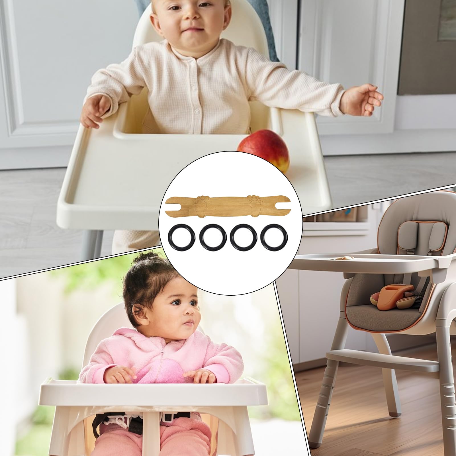 Reposapiés Para Silla Alta - Taburete De Madera Ajustable,Artículos Bebé Antideslizantes, Muebles Ergonómicos Infantiles para Comer en Casa