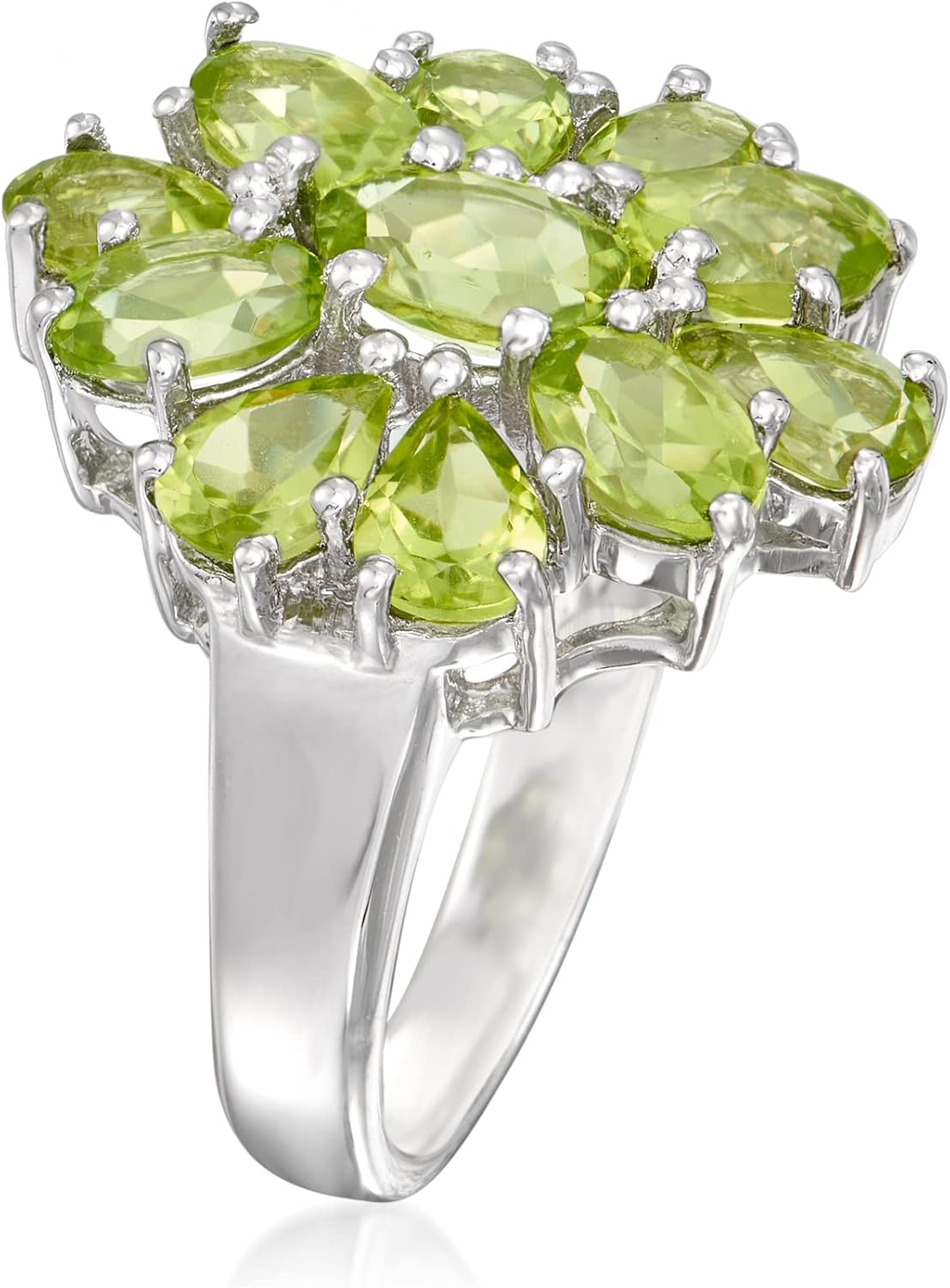 Ross-Simons 5.00 ct. t.w. Peridot Cluster Ring in Sterling Silver