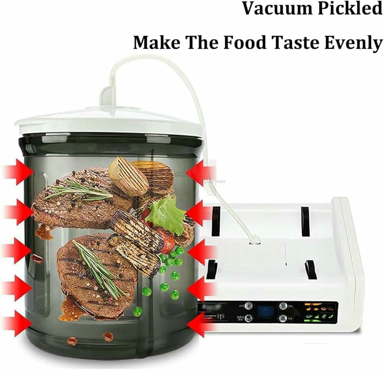 Marinatrice Automatica sottovuoto, Marinatrice per Carne e Verdure, per Hamburger di Pollo con Pancetta marinata