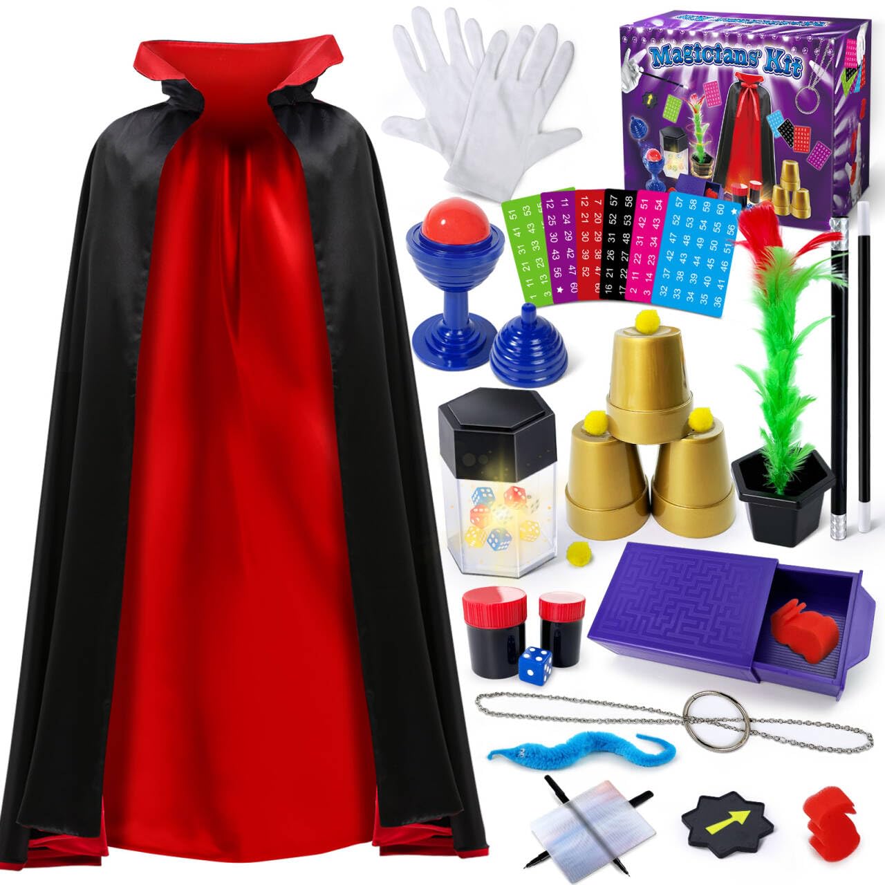PATIFEED Giochi di Magia per Bambini dai 6 agli 8 Anni, Costume da Mago per Bambini dai 6 ai 7 8 9 10 11 12 Anni