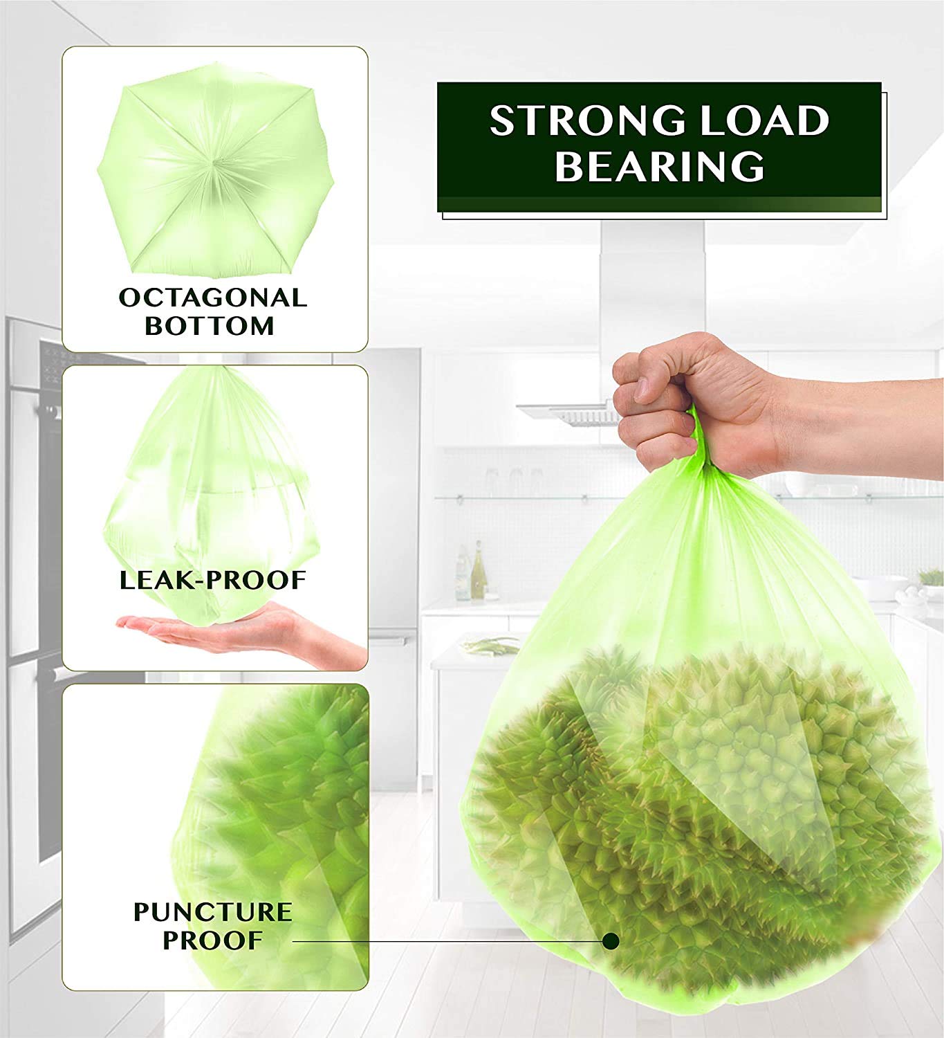 Smart LED Car Trash Can, Bisposable Trash Bags 4Gallon, 150Counts Waterproof Leather Storage Pocket Portable Garbage Bag for Car Bathroom Home Bedroom Office Garbage Can