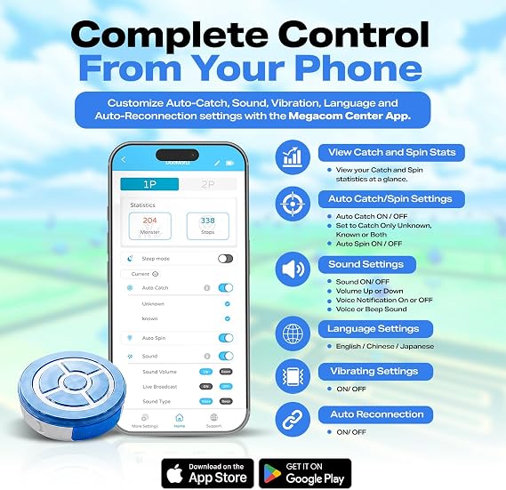 DuoMon 3 Advance Auto Catcher for Pokemon Go Plus - 2 Account Play, Auto Catch & Spin, Voice Alerts, Auto Reconnect, Mobile App - 2026 Edition