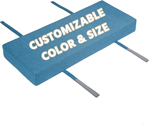 ROFIEJOX Cojín de banco personalizado Tela personalizada de comodidad, durabilidad, impermeable, color y estilo Muebles de asiento largo para