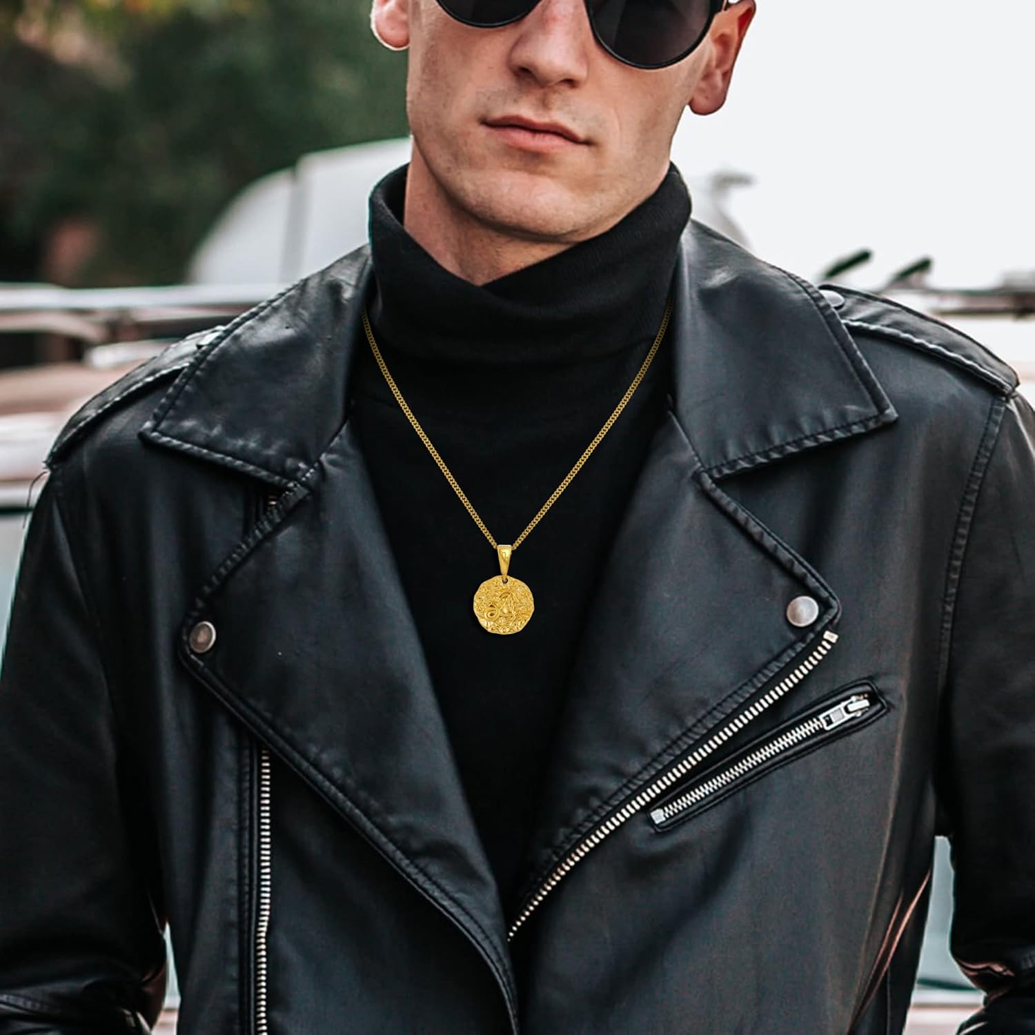 Speroto Zodiac Necklace for Men Women, Stainless Steel 12 Constellation Mens Necklace, Horoscope Astrology Embossed Zodiac Pendant Necklace, Ideal Gifts for Men Women Teens - Image 3