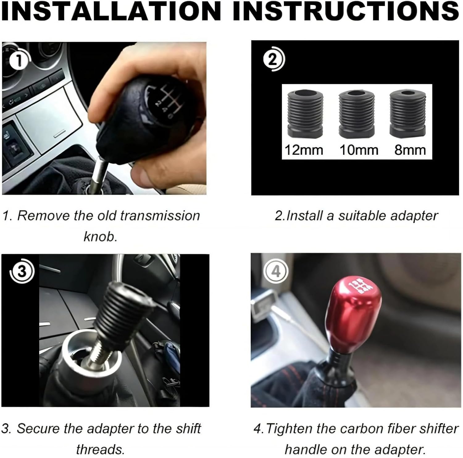 General Aluminum Gear Shifts Knob Manual Transmission Knob Upgrades for Car Provide Smooth & Comfortable Shifting Ergonomic Gear Change