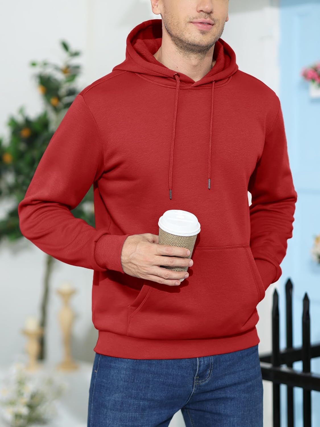 MAGCOMSEN Men's Active Hoodies Fleece Lined Sweatshirts Casual Athletic Workout Pullover With Kangaroo Pocket - Image 2