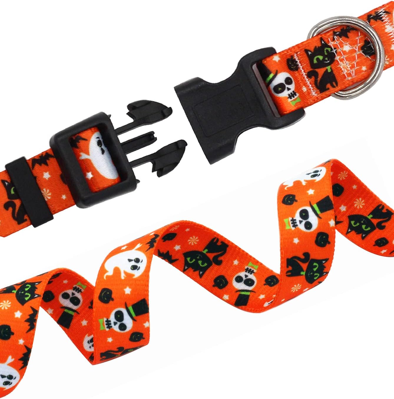 Adjustable Halloween Dog Collar - Pumpkin Bat Ghost S-M-L 5 71Viz4lIf3L. AC SL1489