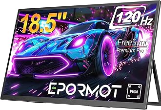 Portable Monitor 18.5 inch 120hz for Laptop, FHD 1080P Portable Gaming Monitor w/VESA Stand HDR Speakers USB C Mini HDMI for Phones PC Gaming Devices, Travel Second Screen for Business