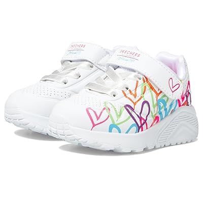 SKECHERS KIDS Uno Lite 310385L (Toddler) Girls Shoes White/Multi/Neon