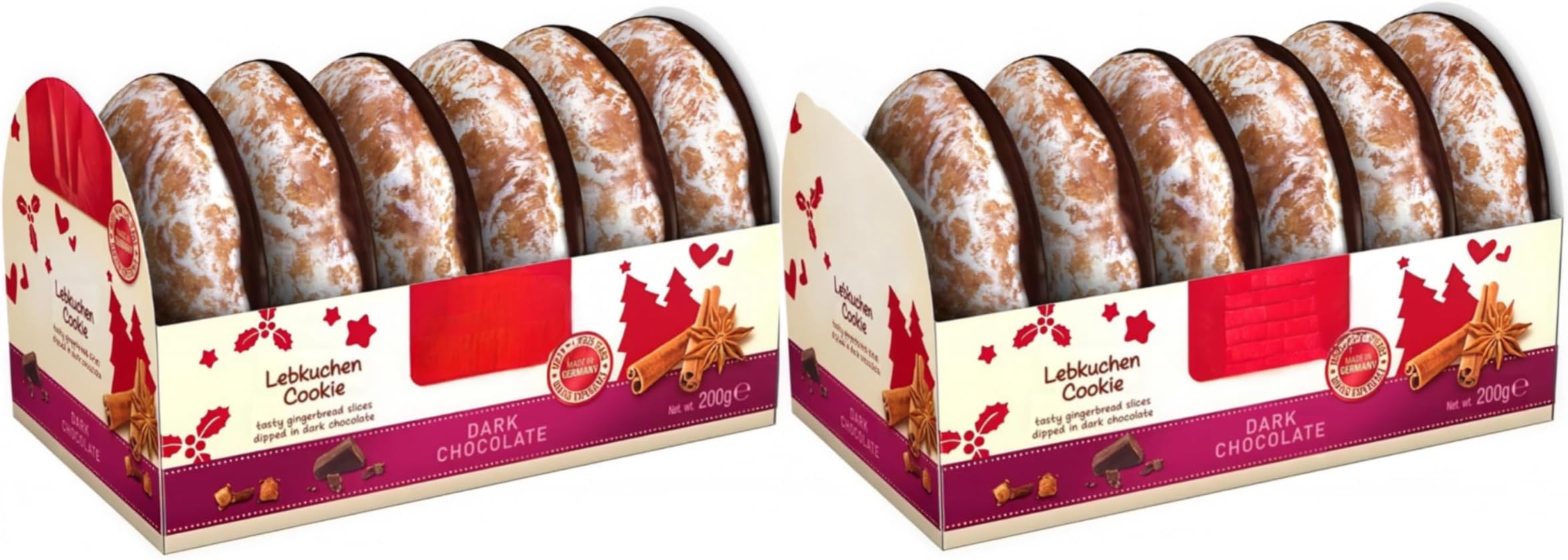 Dark Chocolate Lebkuchen Rounds Cookies 200g - Pack of 2
