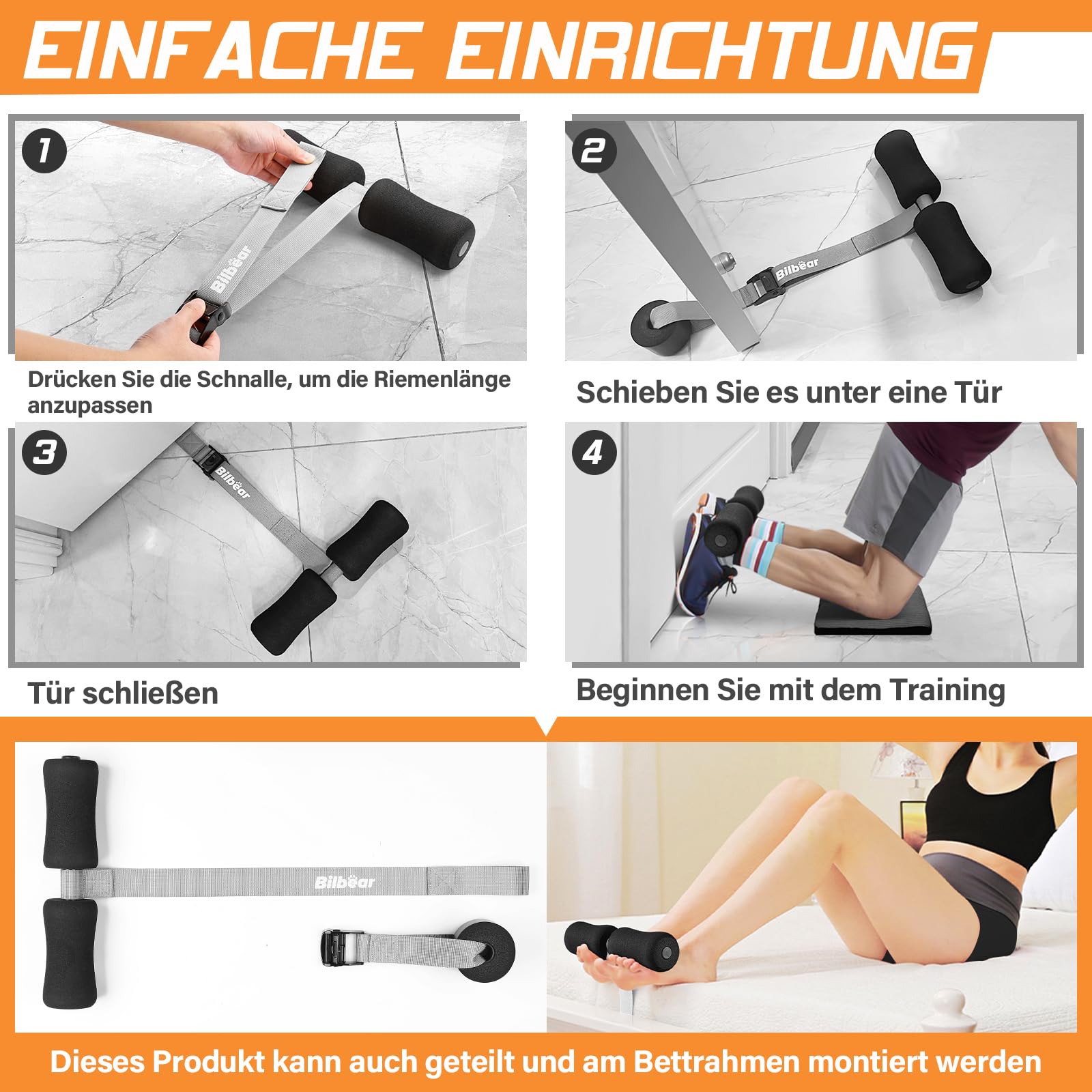 Cinghia regolabile Nordic Hamstring Curl con tappetino per ginocchia, cintura nordica portatile per cricletti, allungamento hamstring, crunch, sit-up, nordic curl macchina a casa, può