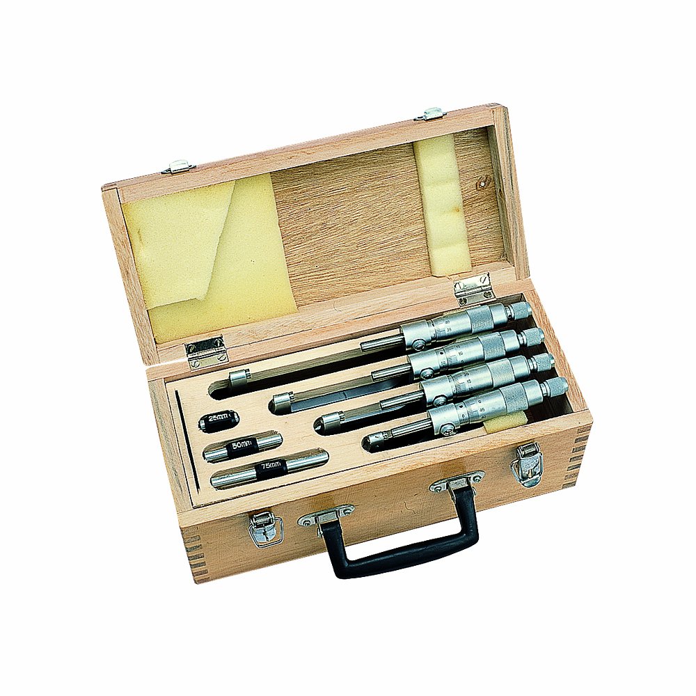 Metrica 44098 Set de 4 pièces micromètre d'extérieur 0-100 mm