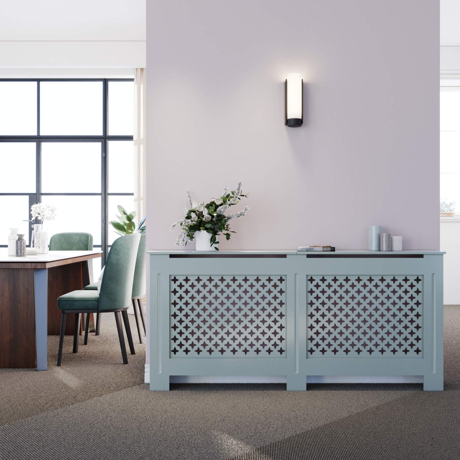 ELEGANT Radiator Cover Cross Slat Radiator Shelve Grey Painted Modern MDF  Cabinet for Living Room Bedroom, Extra Large : Amazon.co.uk: DIY u0026 Tools