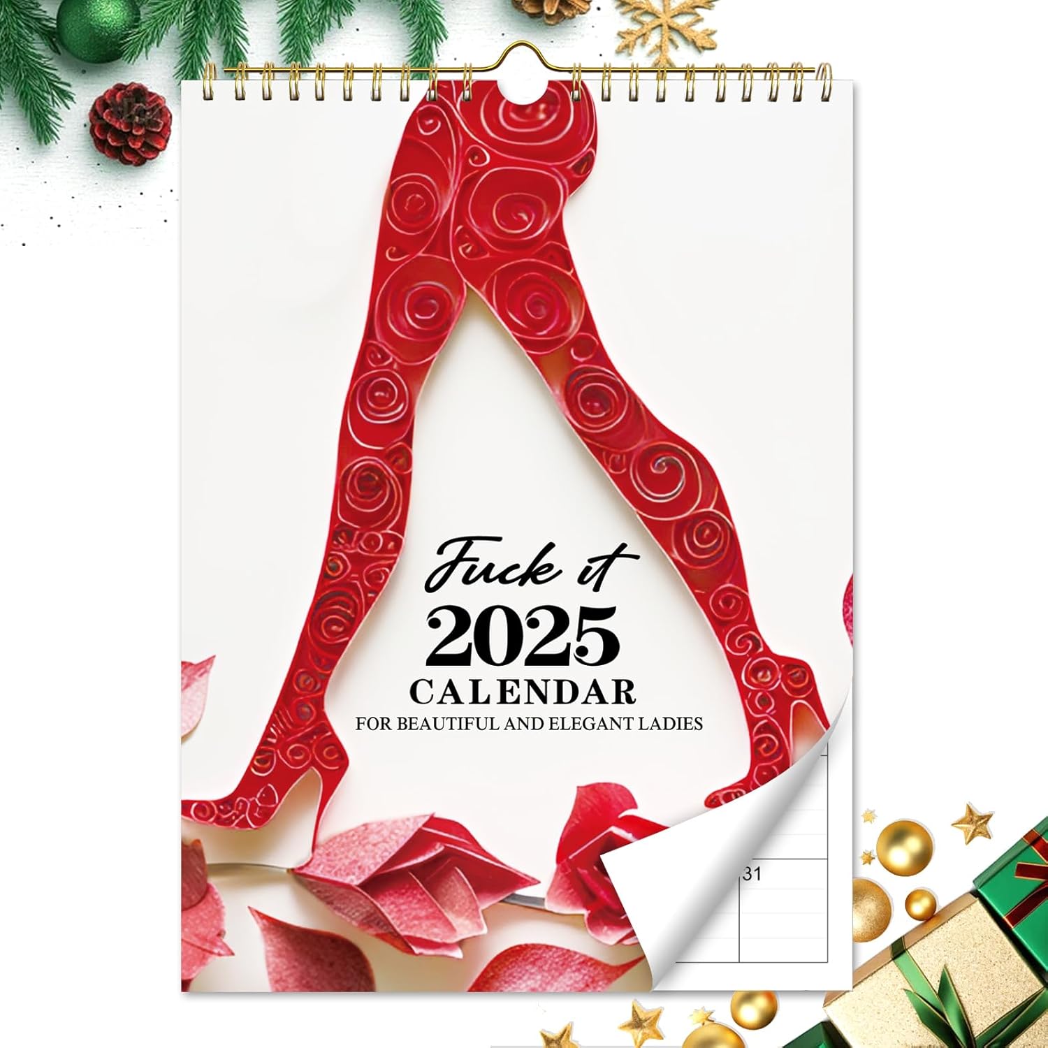 2025 Calendar For Tired Ass Women,Fu-Ck It Calendar,Calendar For Tired Moms,Easy suspension,Funny Swear Word Planner Monthly Calendar, Christmas Gift For Women(11 * 8.5IN) White