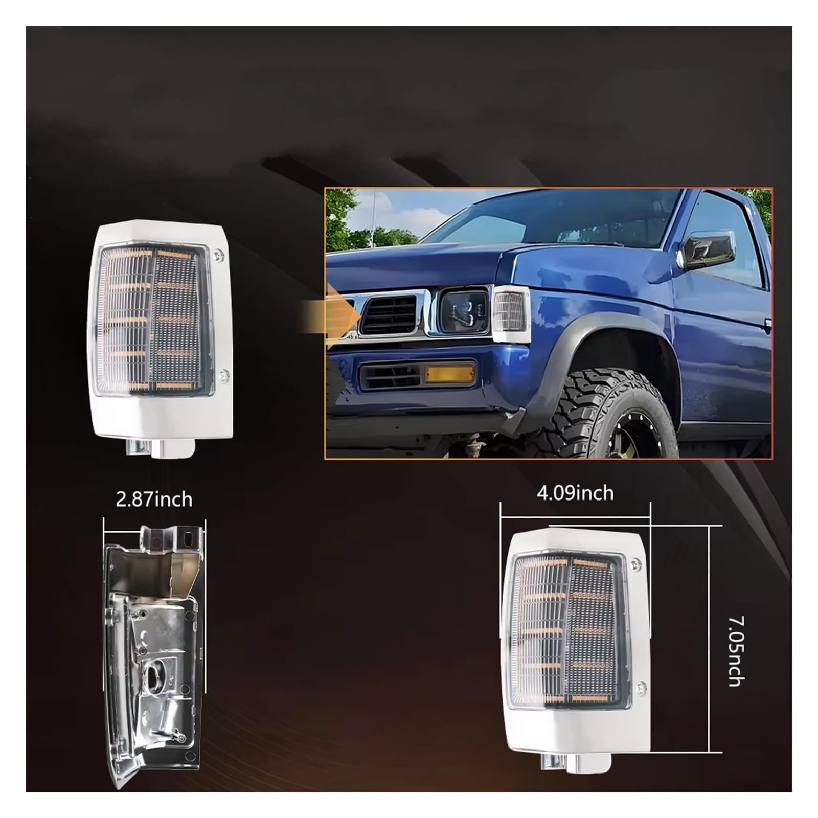 Indicatore Laterale Per Nissan Per D21 Per PickUp 1990 1991 1992 1993 1994-1997 2 Pezzi Angolo Anteriore Indicatore Laterale Direzione Con LED Indicatore Direzione Auto