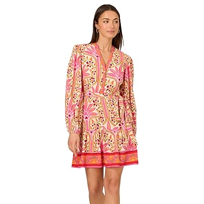 Adrianna Papell Printed Flounce Dress Women