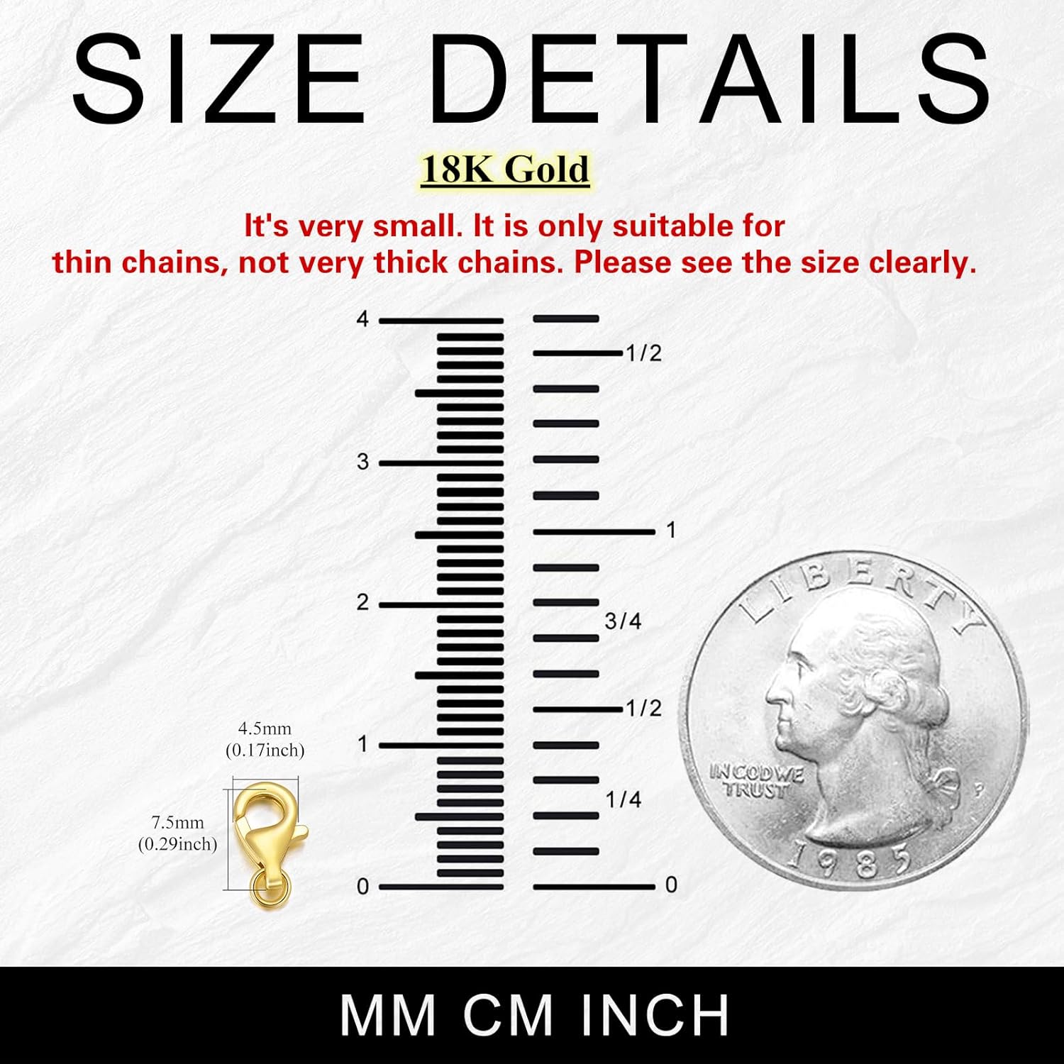 18K Yellow Gold Clasp for DIY Necklace Bracelet Jewelry Making, Lobster Clasp Extender Necklace Clasp Connector Bracelet Extension (Style 2) - Image 3