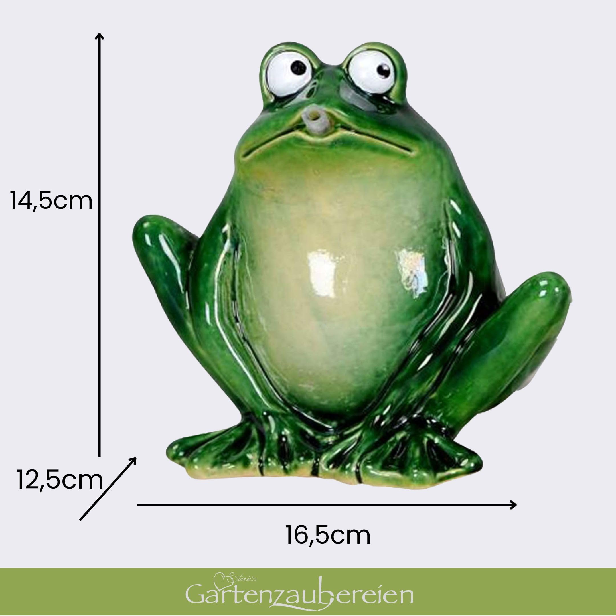 Gartenzaubereien Purgeur d'eau Grenouille Vert foncé céramique Pompe Solaire