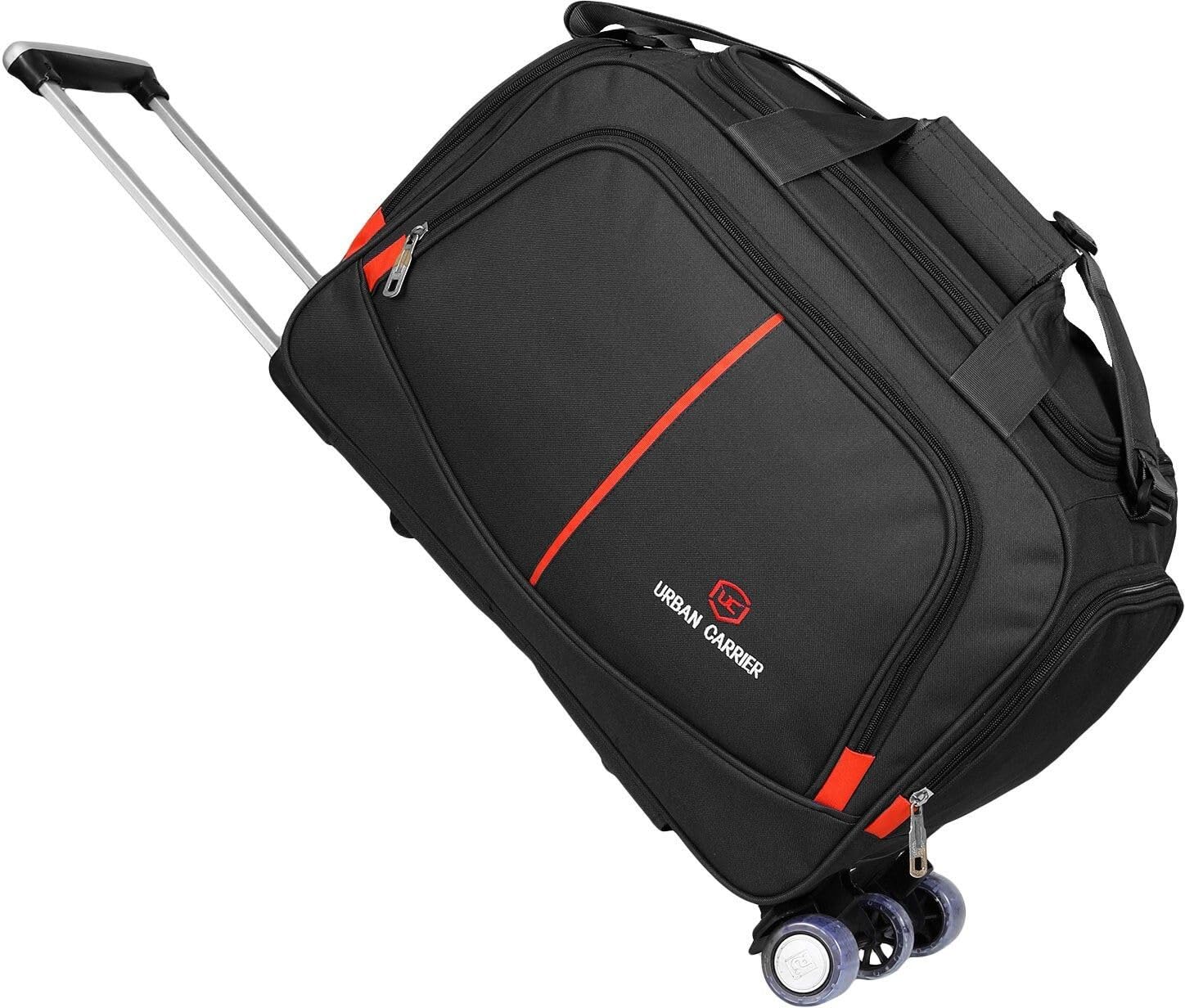 Urban Travel Luggage Duffel Trolley Bag with Wheels | Polyester | 70 L | Dark::Black | Expandable | Lightweight | Travel & Luggage-picture-35