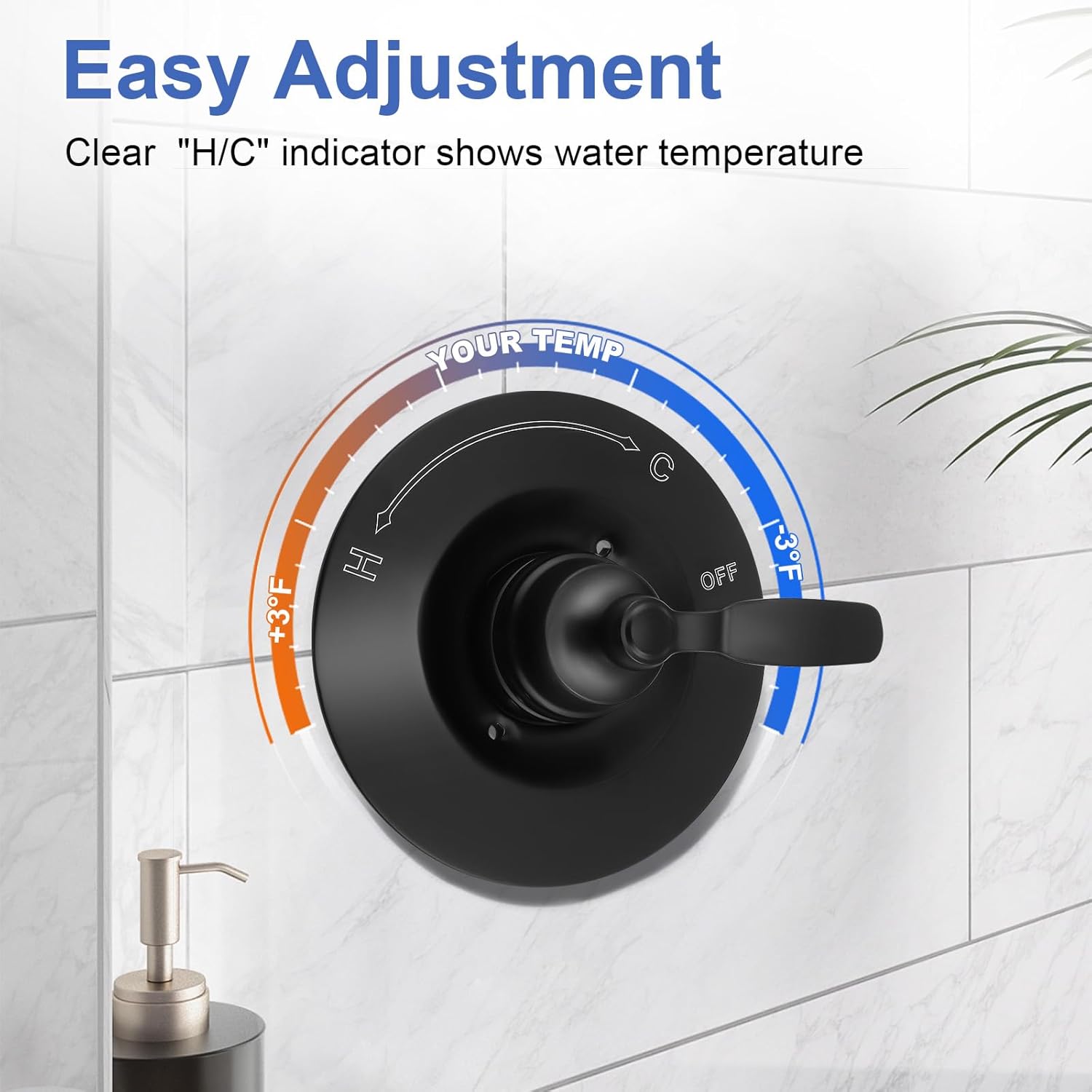 T14032-BL Shower Handle Compatible with Delta Shower Trim Kit 14 Series Matte Black Shower Handle Replacement Fits R10000 Series Valves RP46074