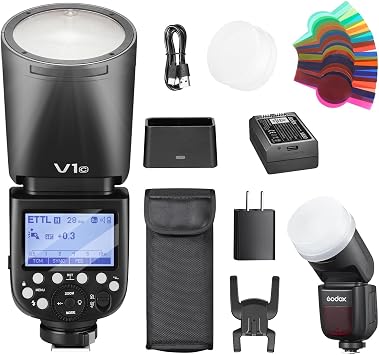 Godox V1 V1-C V1 for Canon Flash Round Head TTL Shot Speedlight 76Ws