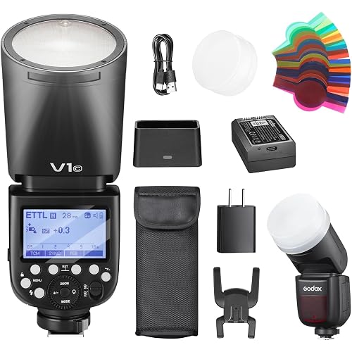 Godox V1 V1-C V1 for Canon Flash Round Head TTL Shot Speedlight 76Ws
