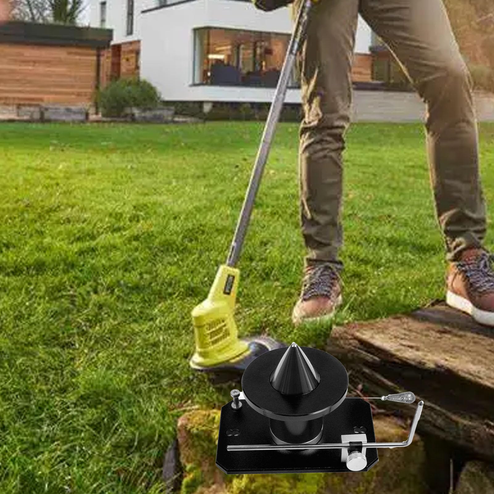 Equilibrador de Cuchillas Montado en la Pared Acero de Aleación Duradero para Cuchillas de Cortacésped Universales 1 Unidad (Black)