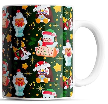 Christmas Coffee Mug (Christmas Theme Printed Ceramic, 325ml Capacity, Microwave Safe Coffee Mug for Gifts for Kids