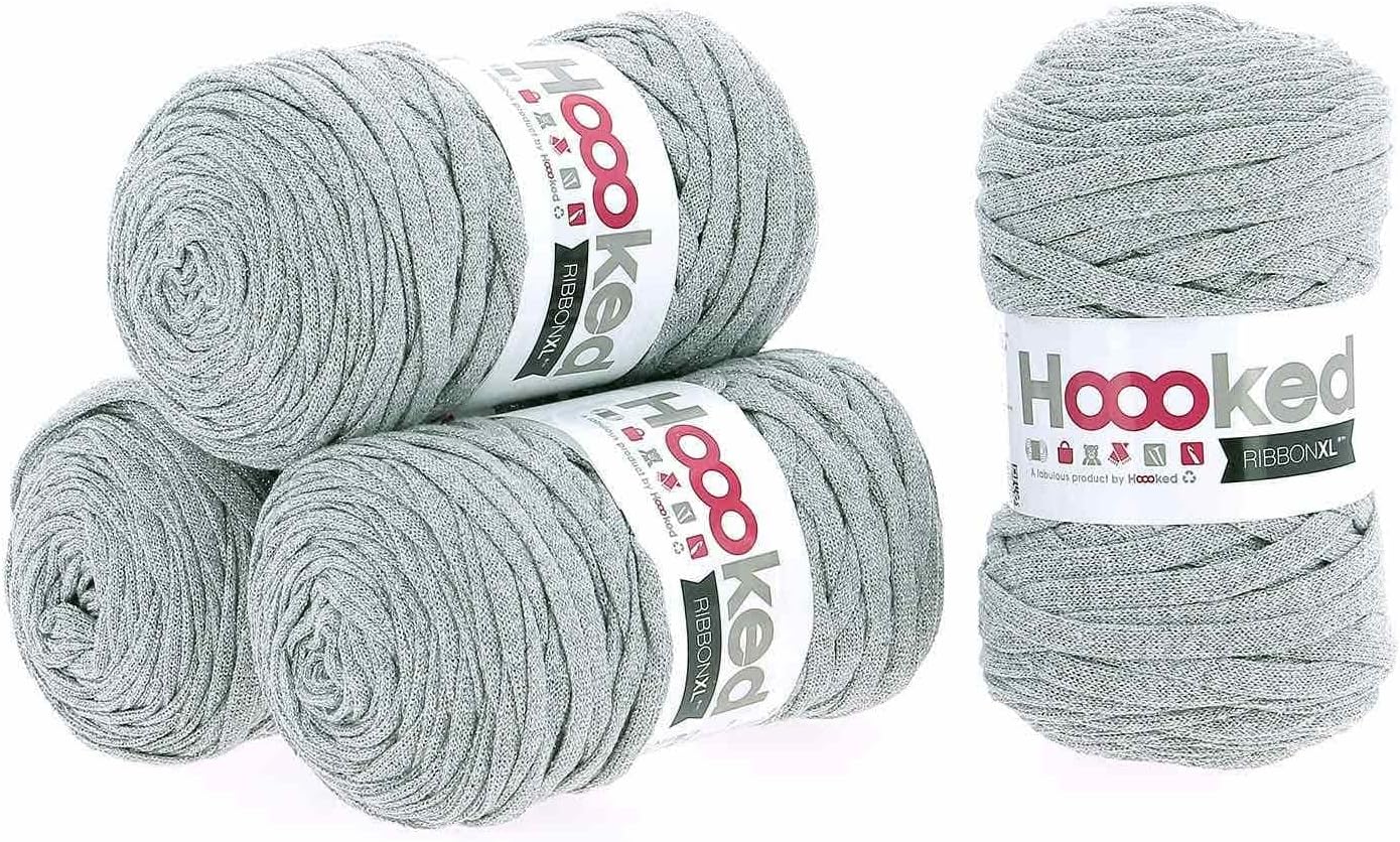 Hoooked RXL Lurex 1 RibbonXL Lurex Glitter Silver Cotton Yarn - 120M 250g