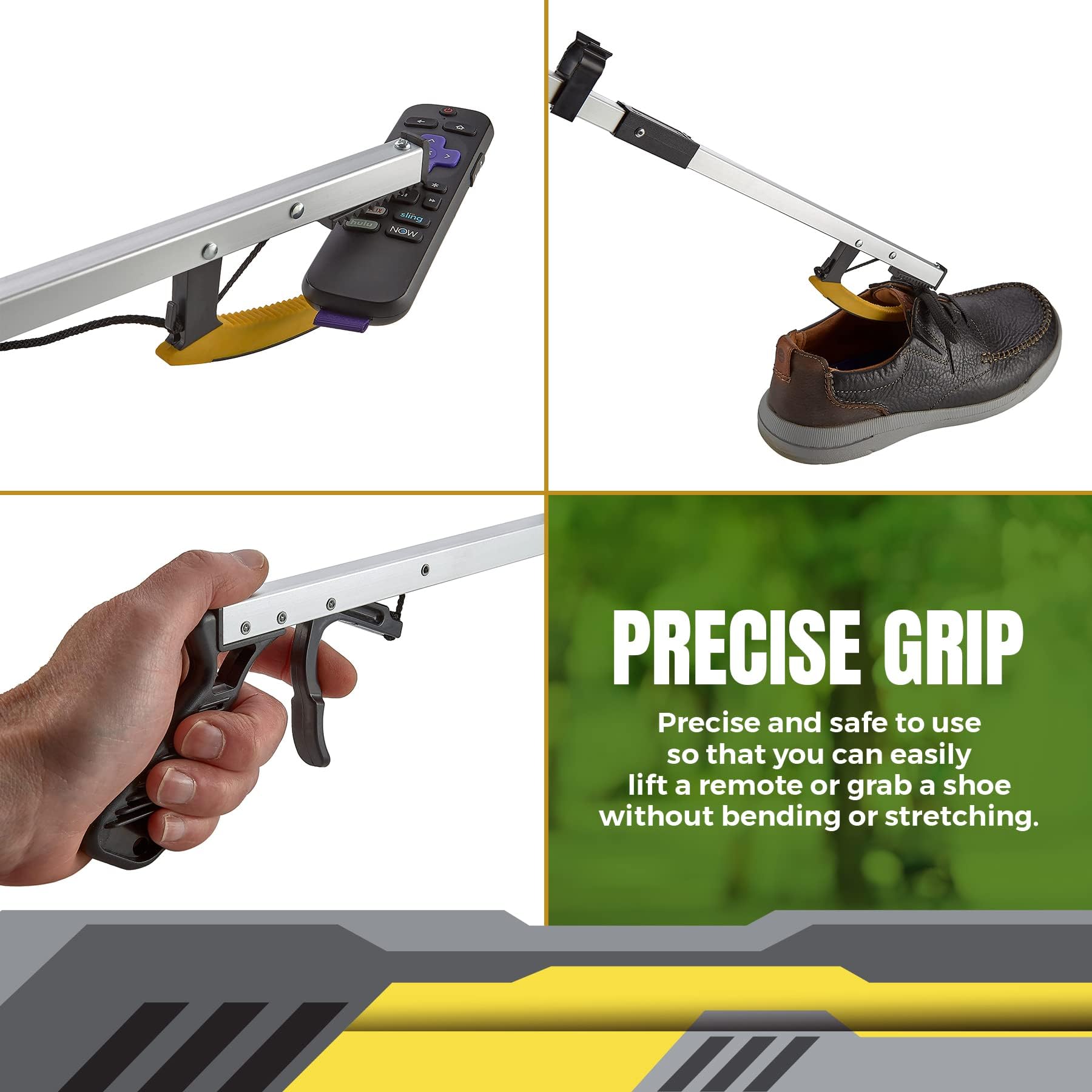 Strumento di presa Reacher Grabber MEDca – Dispositivo di presa con braccio ad artiglio largo con punta magnetica | Leggero e resistente