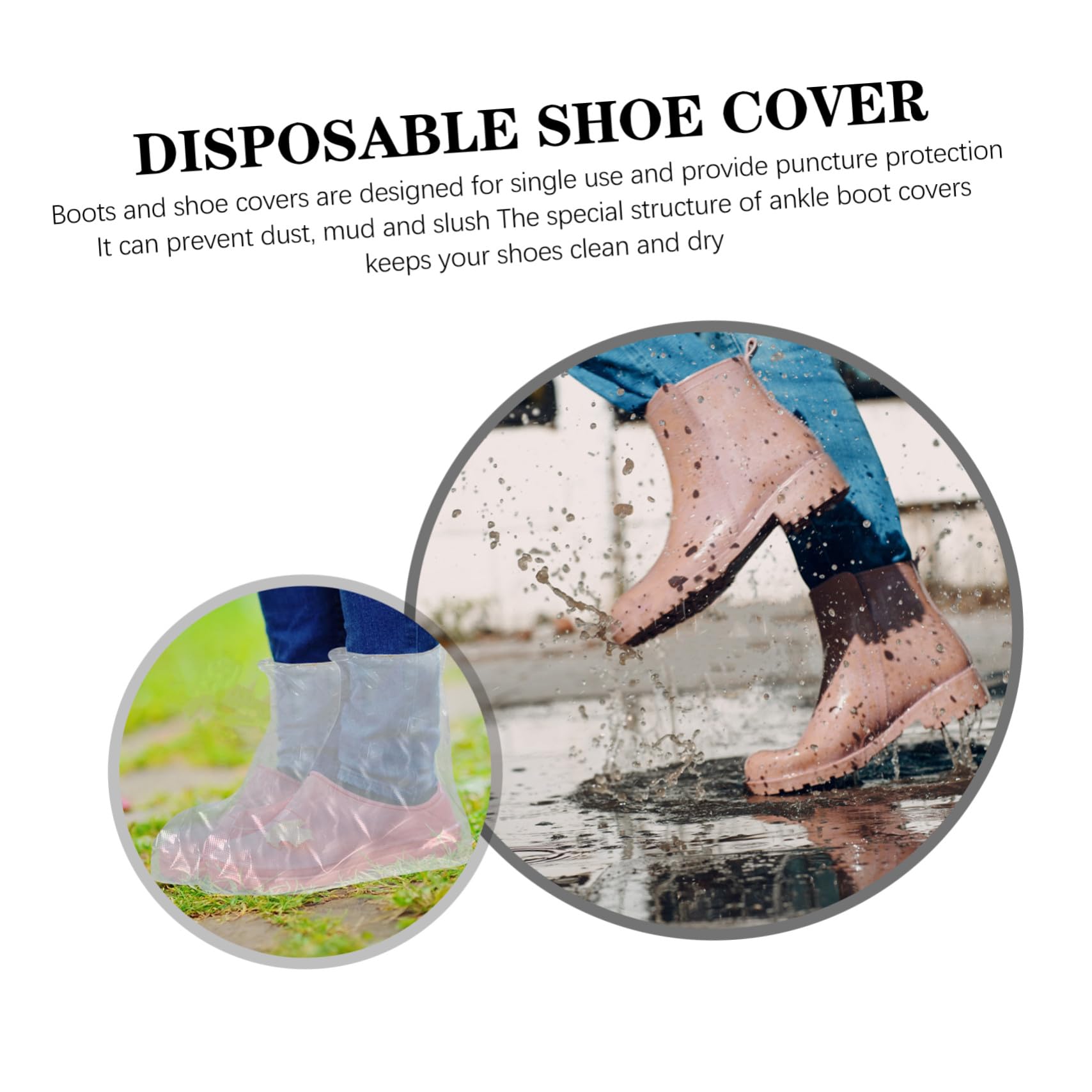 Housse Chaussure Pluie 50 Pièces PE, Couvre-Chaussures Antidérapants