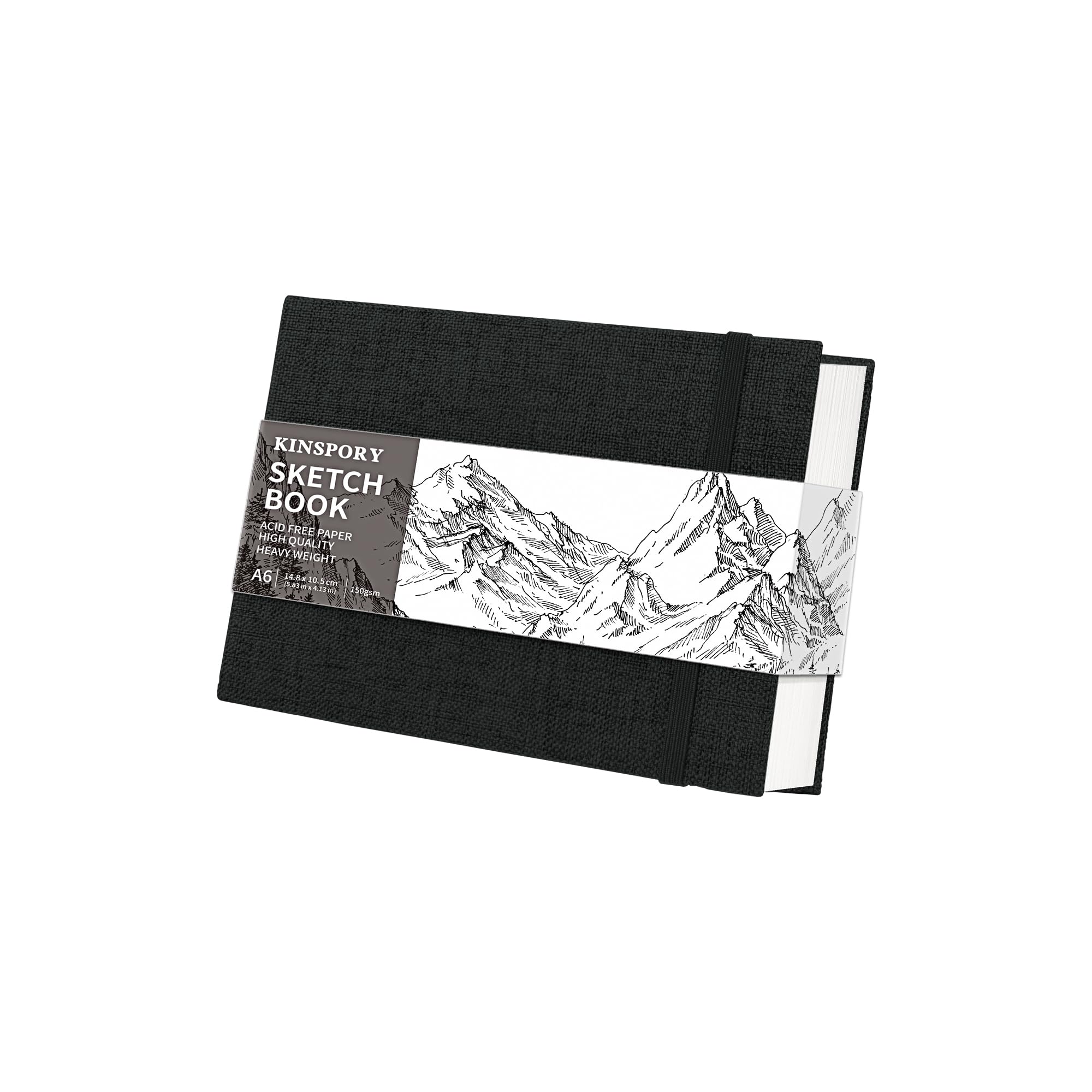 KINSPORY A6 Sketchbook, Sketch Pad, Drawing Pad, 150gsm, 10.5 × 14.8cm