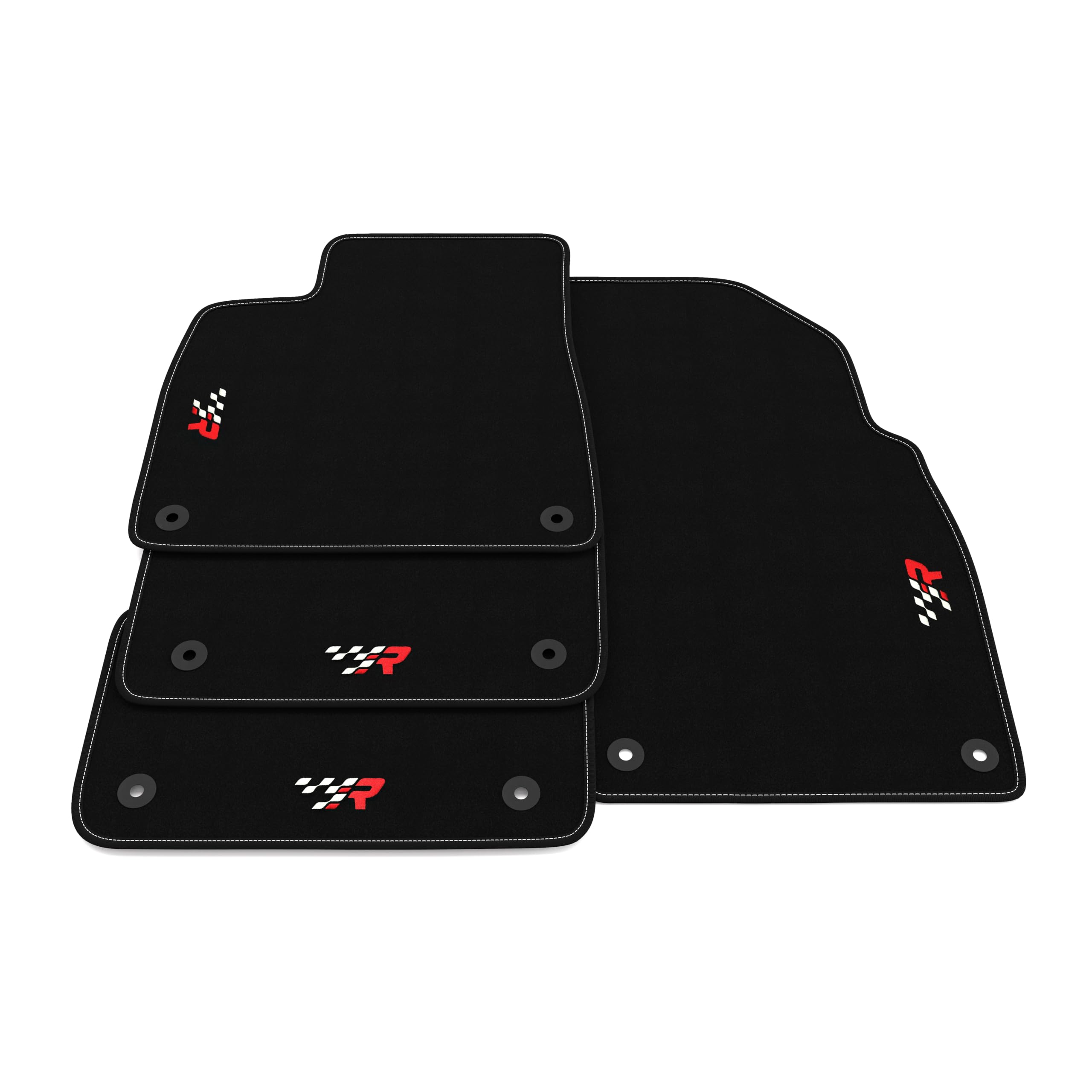 Set de Tapis de Voiture compatibles avec Bentley Bentayga 5 Places | Tapis sur Mesure en Moquette, Broderie R Racing, sur Mesure