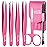 TsMADDTs 6 PCS Eyebrow Tweezers Set, Tweezers for Women Facial Hair with Curved Scissor and Eyebrow Brush for Ingrown Hair