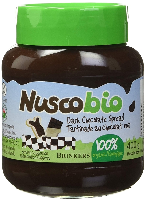 Brinkers Nuscobio有机黑巧克力酱 - UTZ认证，无棕榈油，无麸质