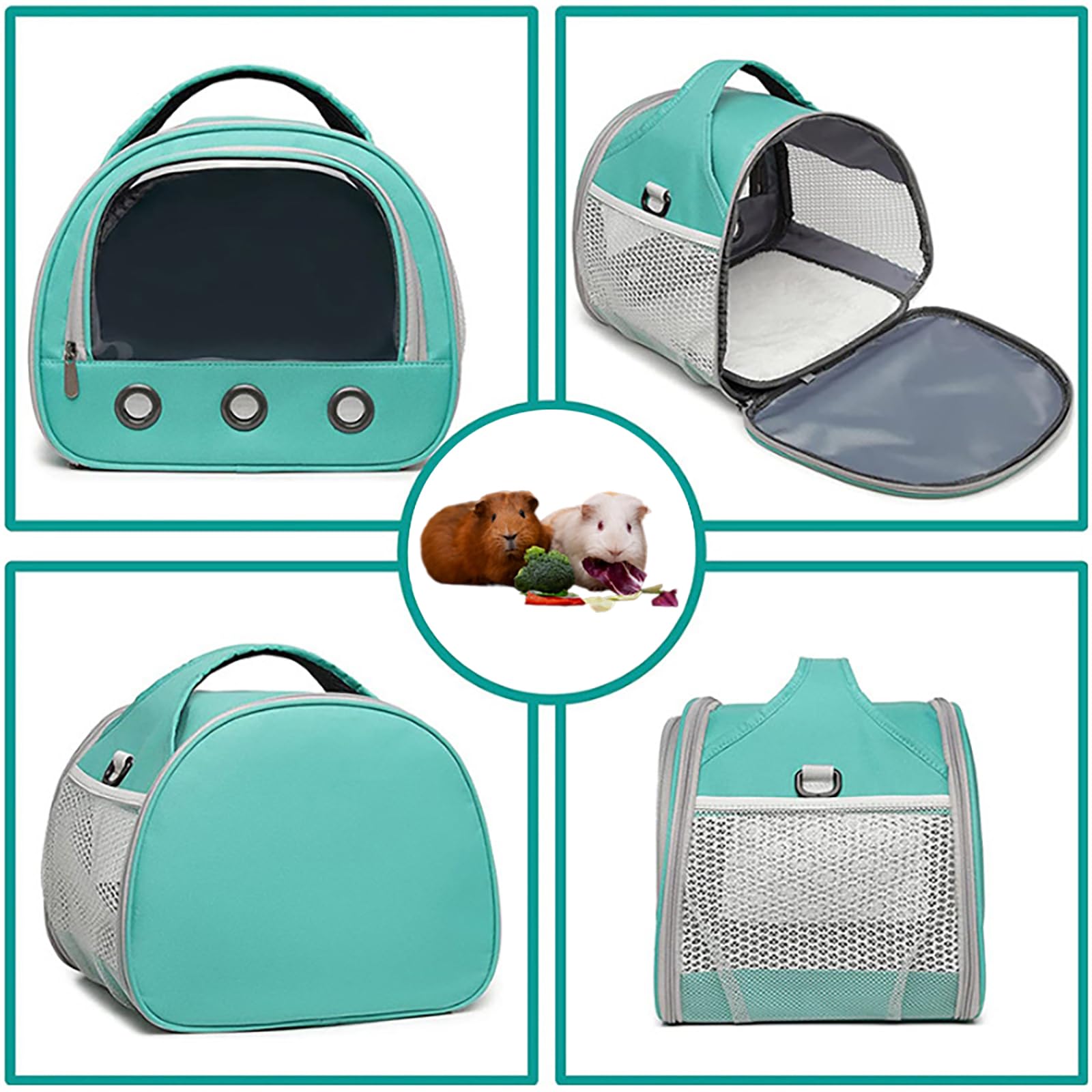 Bolsa para mascotas pequeñas, bolsa portátil para cobayas, bolsa transparente para el transporte de hámsteres, para pájaros, ratas, cobayas, ardillas