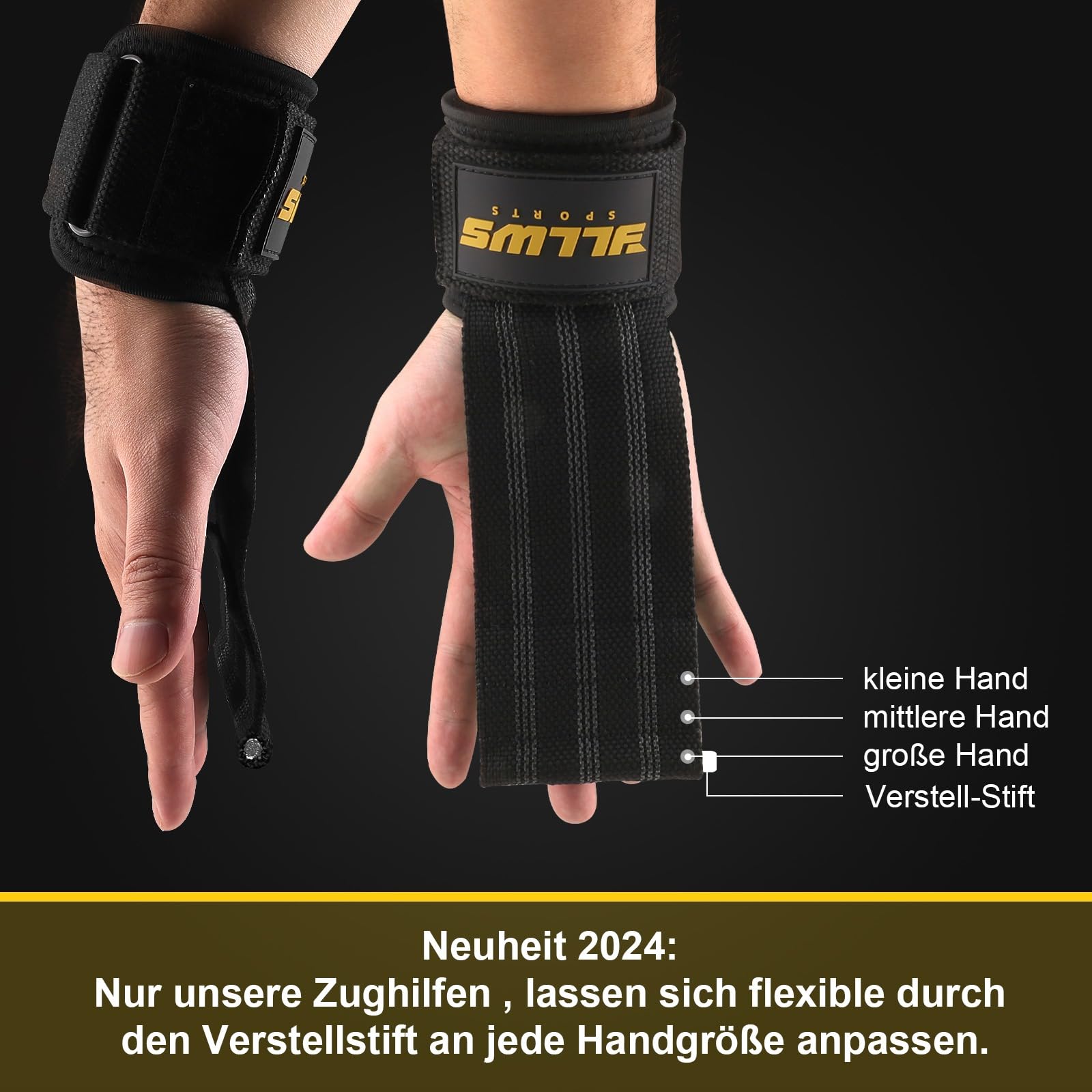 Yllws Sports Professional Lifting Straps for Strength Training with Powerlifting Crossfit, Fitness - Image 2