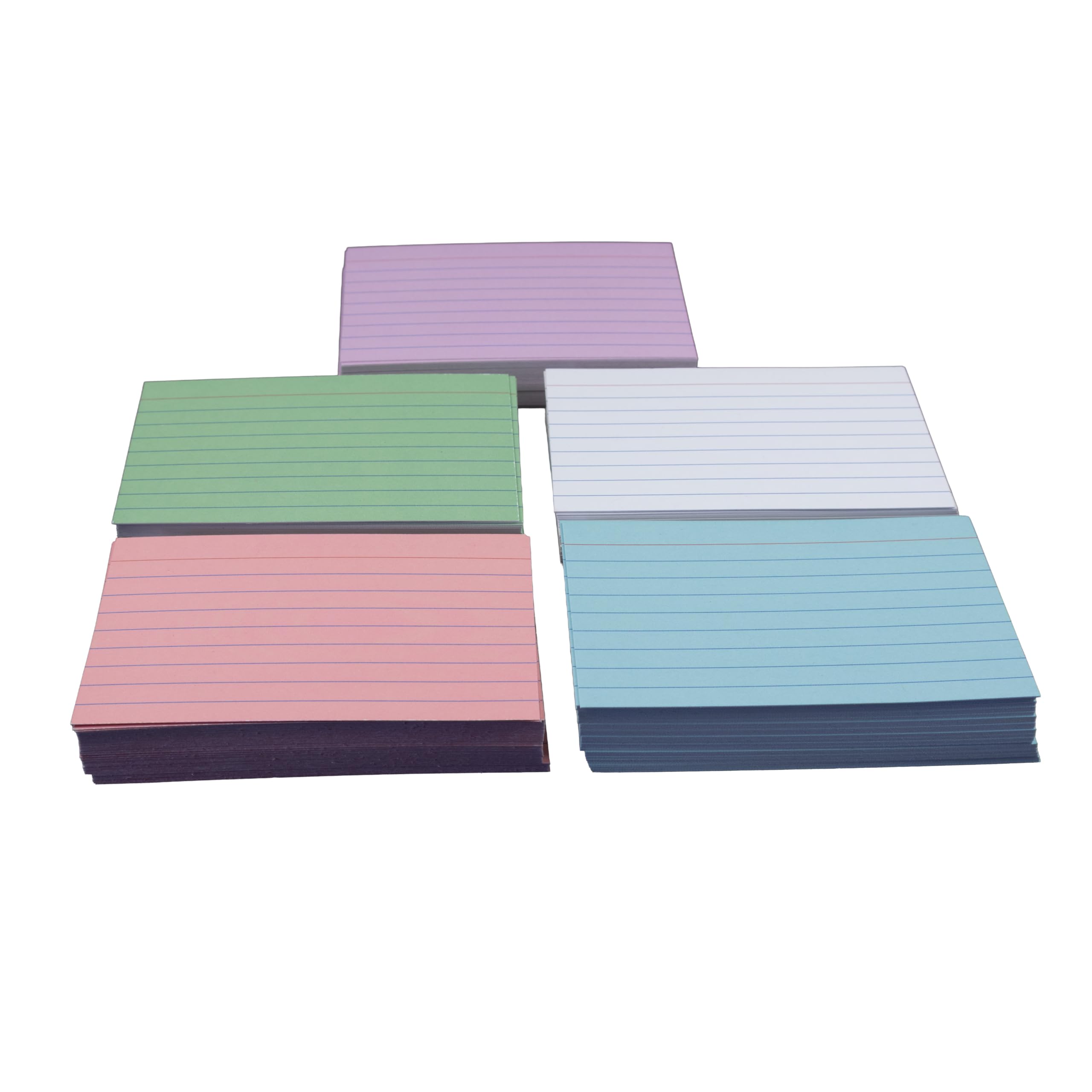JamJar Print Mix Large Pack Index Study Cards | 250 Sheets A7 300gsm | Made in the UK | Ruled with Red Title Line for Organising School Office and Home