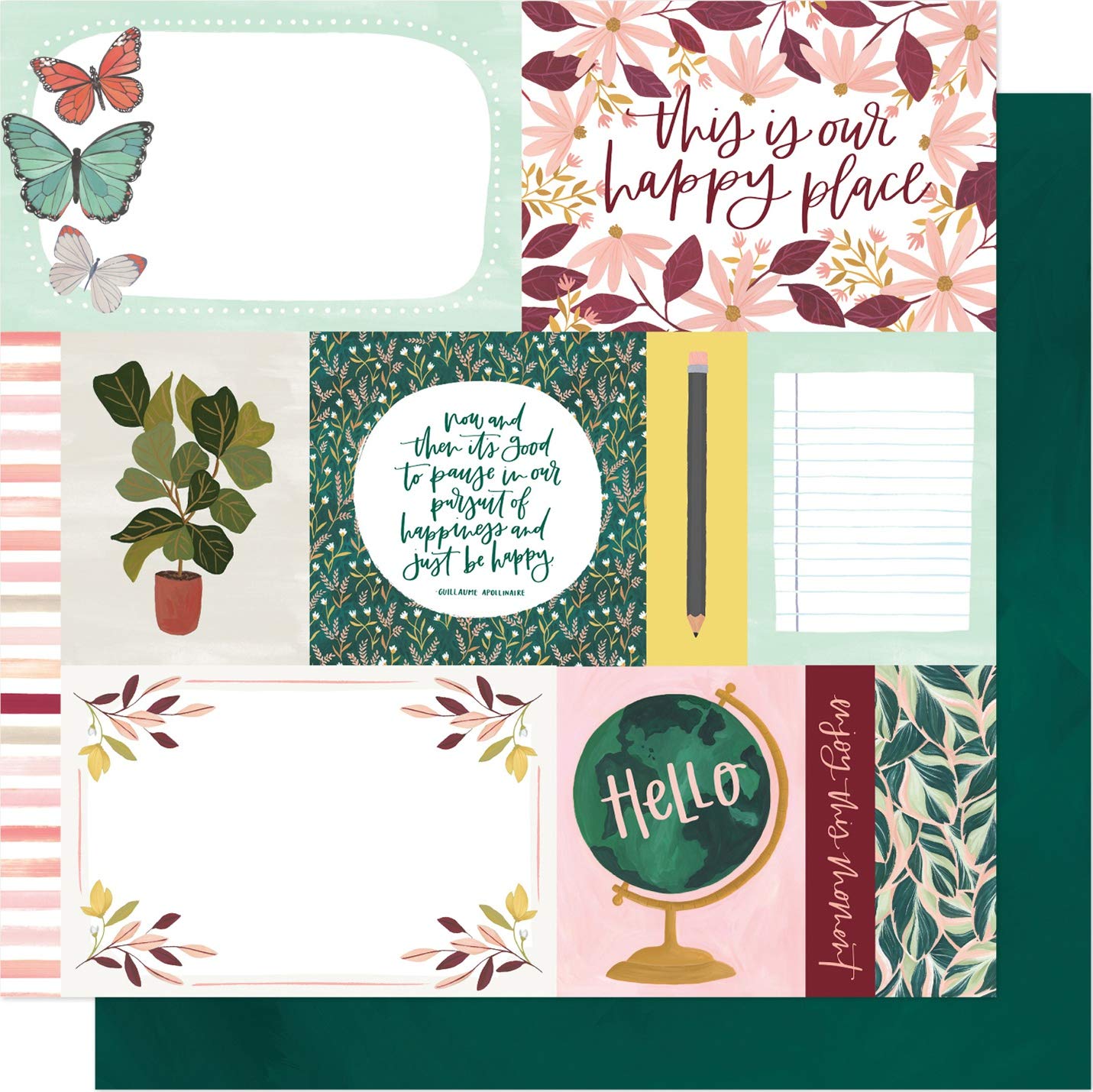 1canoe2 Willow Paper 12" Happy Home, One Size