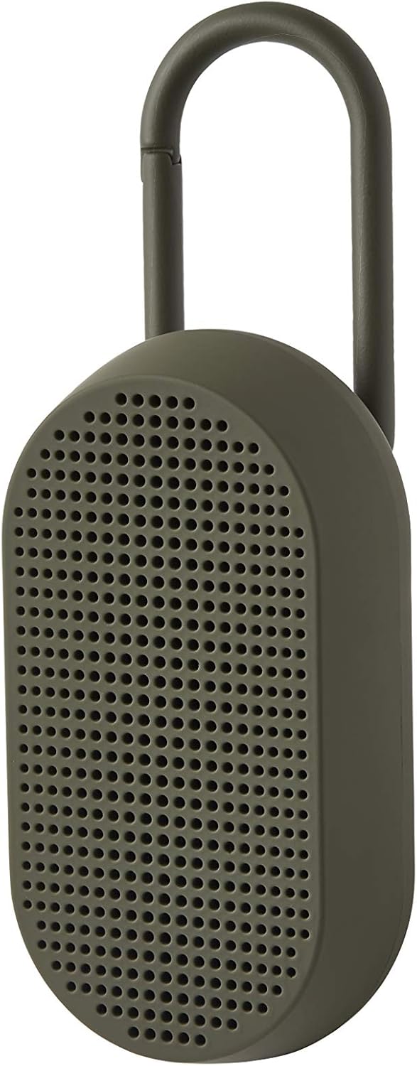 Lexon MINO T Portable Bluetooth Speaker for Outdoor use, Water Resistant IPX4 and Rechargeable - Khaki