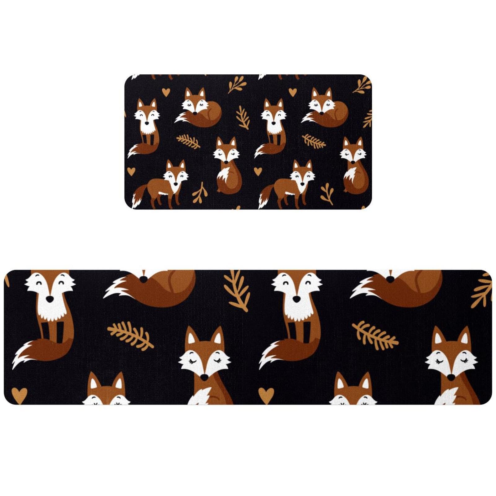 Alfombrilla de cocina de zorro del bosque absorbente y decorativa