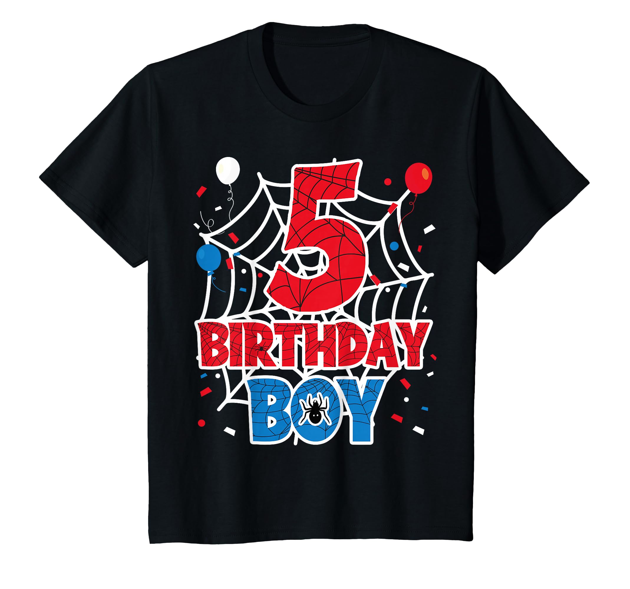 Photo 1 of [SIMILAR ITEM NOT AS STOCK PICTURE] Kids Spider Web 5 Year Old Birthday Boy T-Shirt