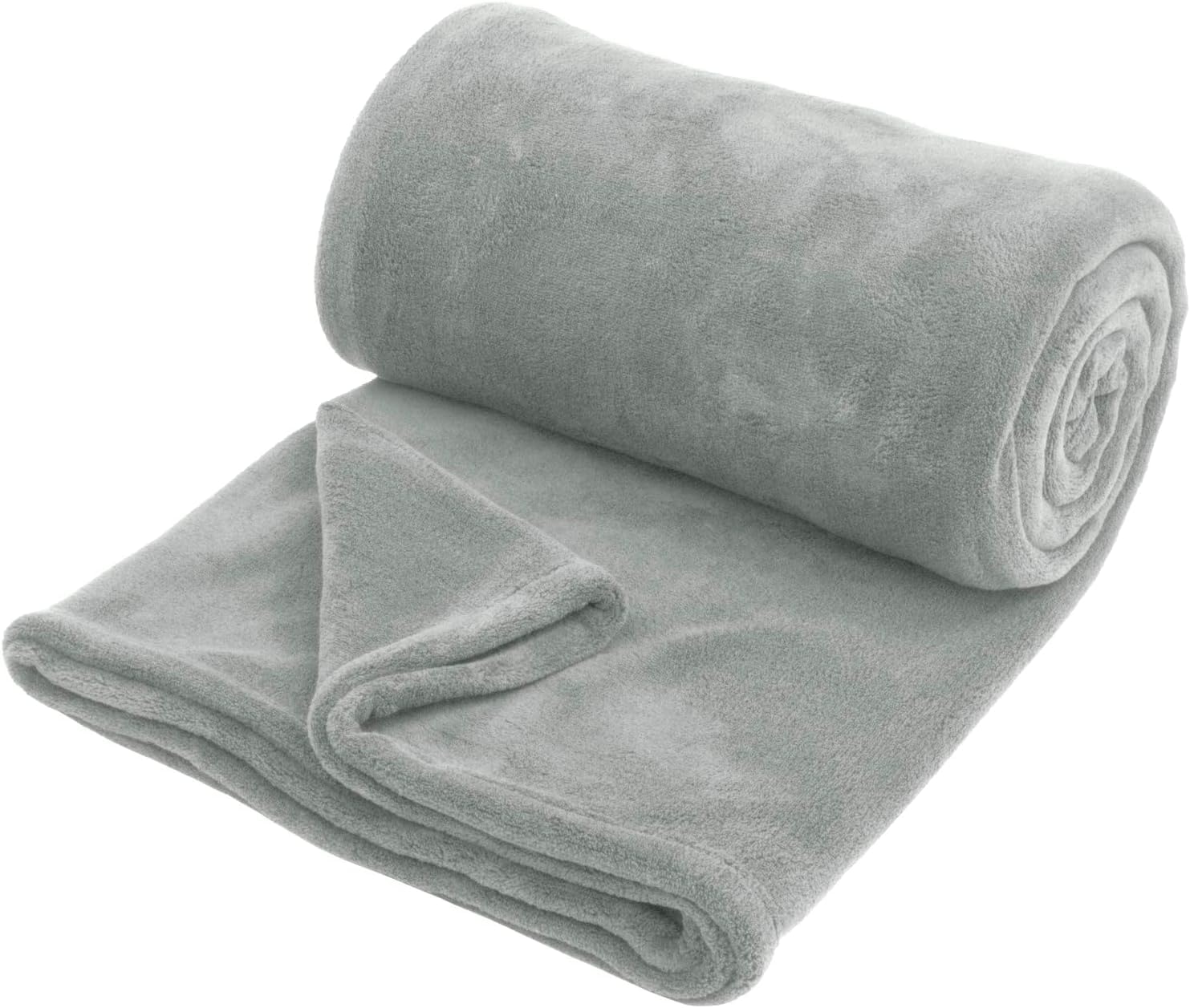 Hafaa Silver Grey Fleece Blanket Sofa Throw - Soft Cosy Fluffy Blankets For Bed/Couch, Warm Single Throws All Season, 130X150 Cm