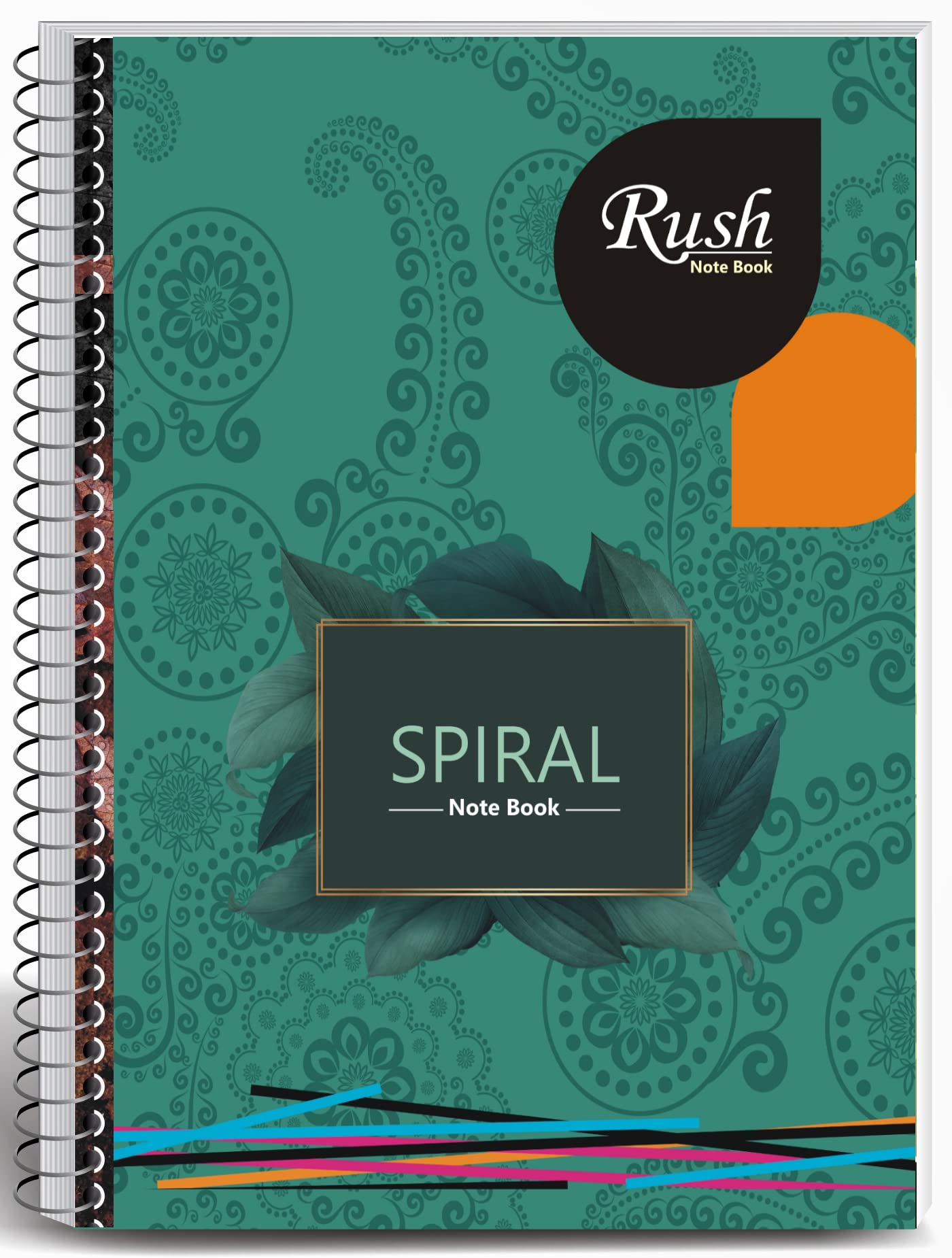 RUSH NOTE BOOKS Lot de 3 cahiers à spirales lignés format A4 300 pages | Carnet de notes à spirale ligné 300 pages | Registre