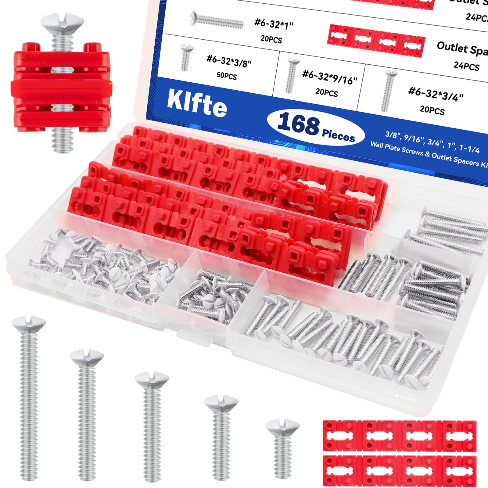 Wall Plate Screws & Outlet Spacers - 168pcs -1