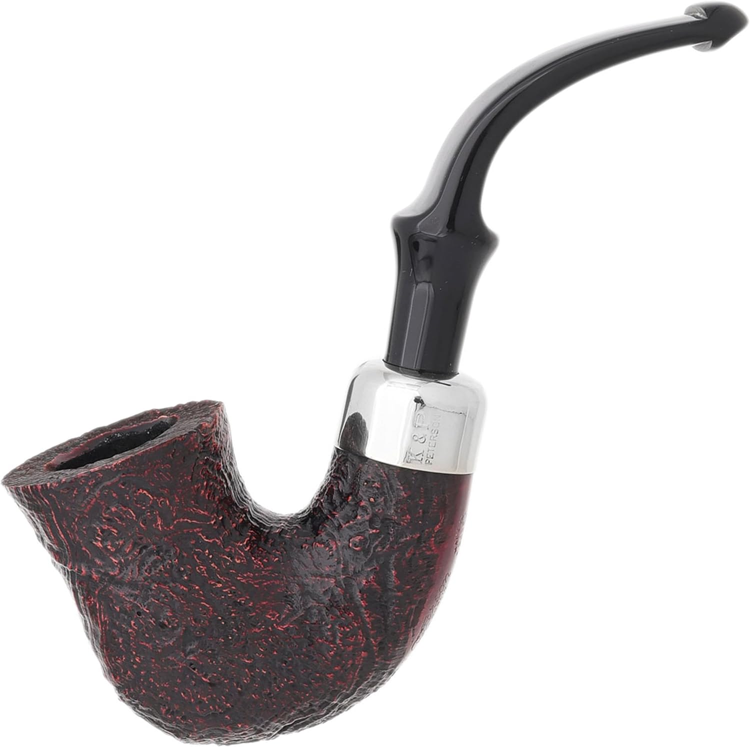 Peterson Pipes System Series Handmade in Ireland Mediterranean Briar Wood Pipe - Vintage Design, Standard P-Lip, Bent Dublin XL315, 3mm