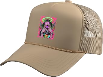 Japanese Cyberpunk Angel Streetwear Y2K Techwear Manga Anime Trucker Hat with Adjustable Mesh Back